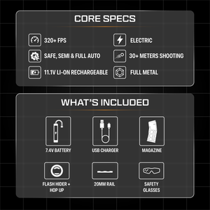 TTI JW4 DRACARYS GEN-12 RIFLE AEG - Gel Blaster (Metal)